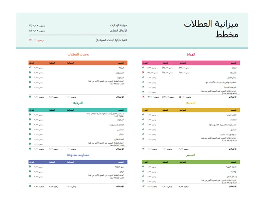 مُخطِّط ميزانية الإجازات modern-simple