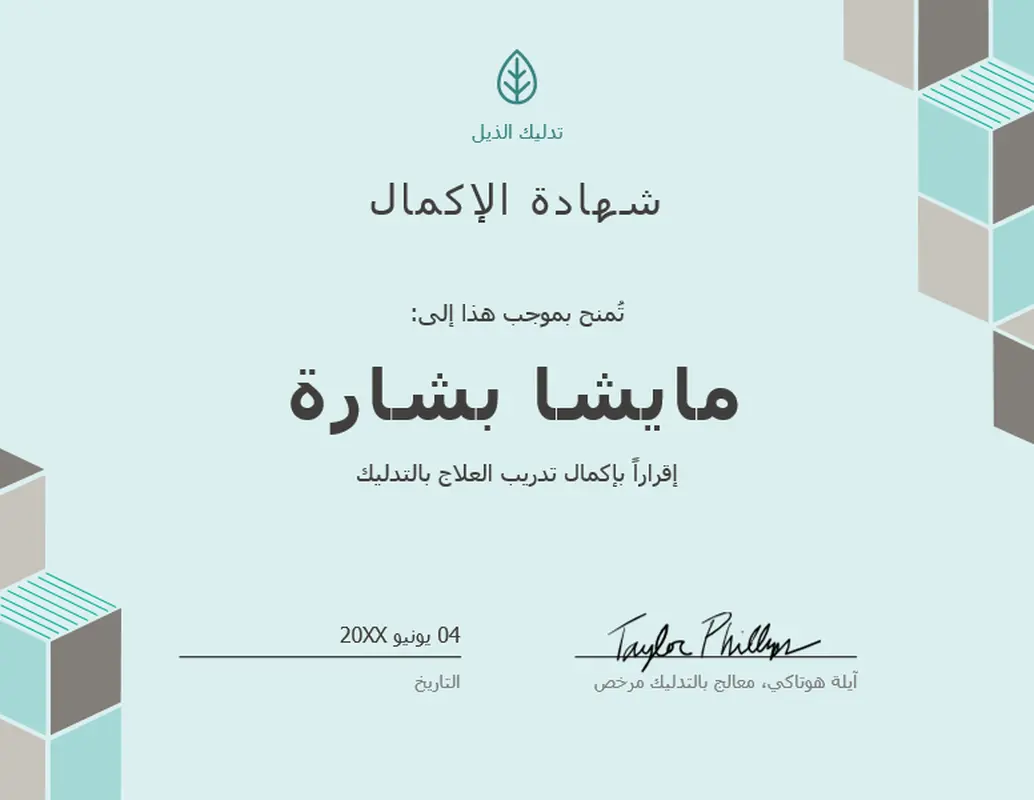 شهادة الإكمال modern-geometric