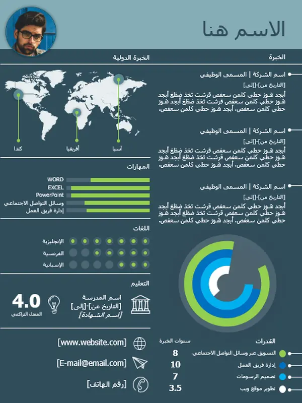 الرسم البياني لمعلومات السيرة الذاتية العالمي modern simple