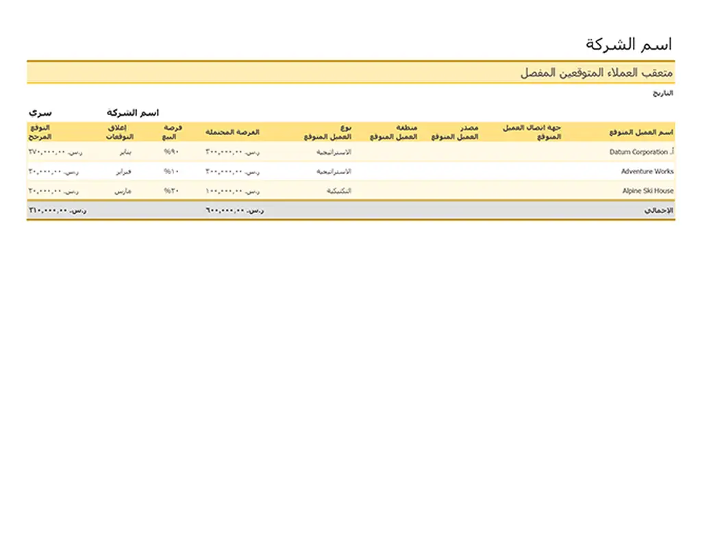 متعقب العملاء المتوقعين للمبيعات modern simple