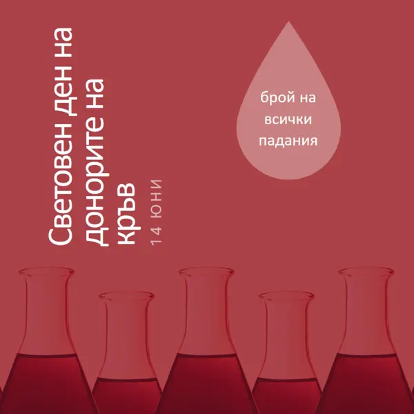 Световен ден на донорите на кръв red modern-bold