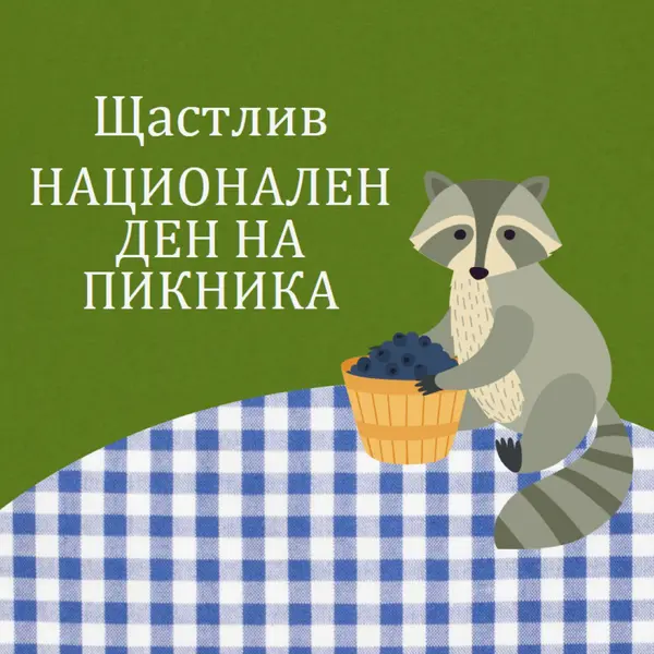 Честит национален пикник green whimsical-color-block