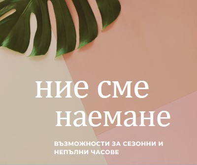 Наемаме сезонни работници pink modern-simple