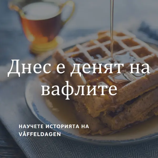 Днес е денят на вафлите blue modern-simple
