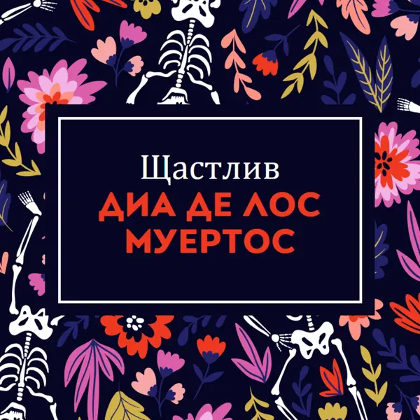Фиеста де лос Муертос blue whimsical-color-block