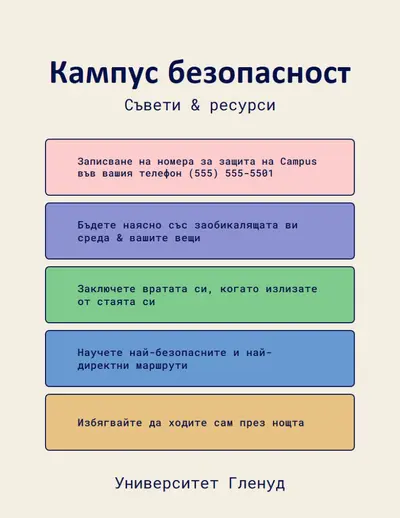 Листовка за типографски съвети за безопасност yellow modern,simple,typographic,infographic
