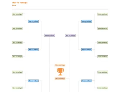 Турнирна схема с 16 отбора orange modern simple