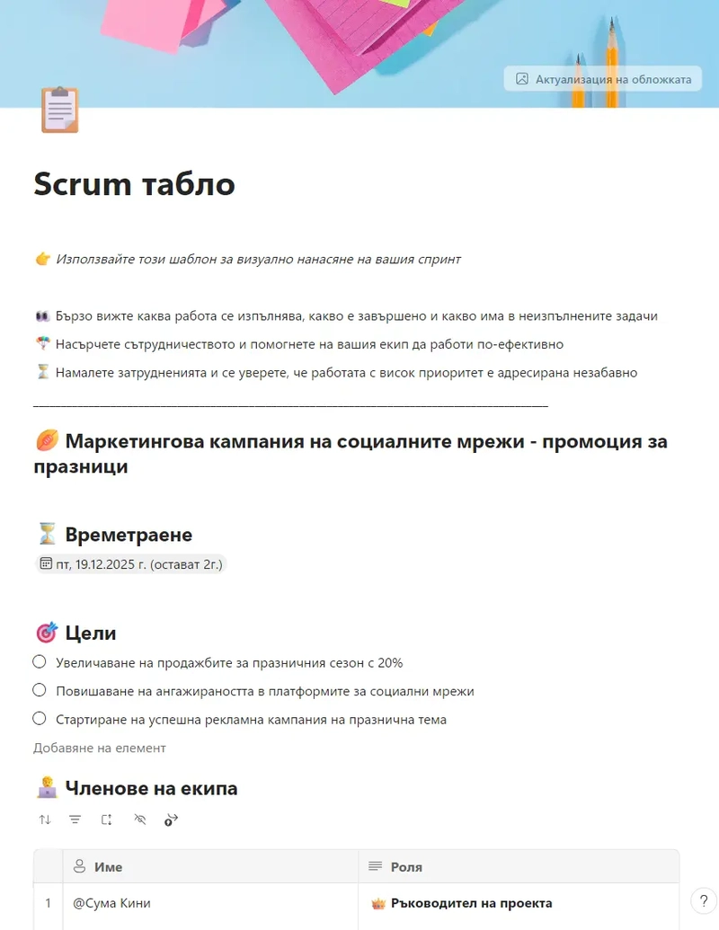 Scrum табло