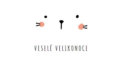 Všechno nejlepší velikonoce, zajíček white whimsical-line