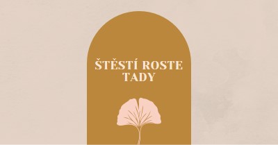 Štěstí roste tady gray organic-boho