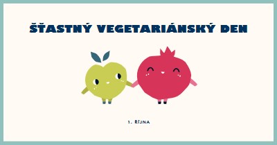 Šťastný vegetariánský den white whimsical-line