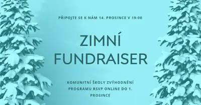 Zimní krajina divů blue modern-simple