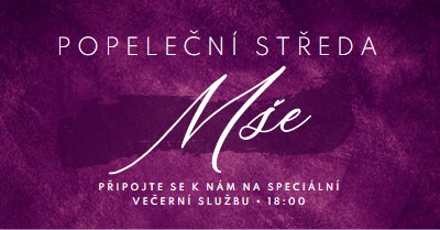 Popeleční mše purple modern-simple