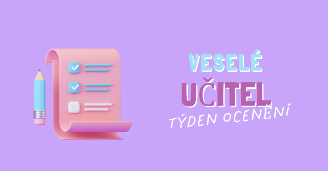Učitelský týden ocenění purple whimsical-color-block