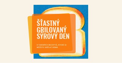 Šťastný grilovaný sýrový den orange modern-bold