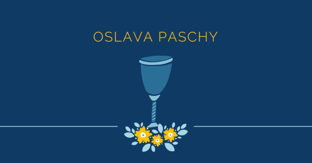 Oslava Paschy blue whimsical-color-block