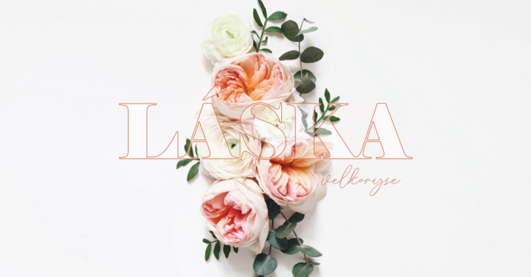 Láska velkoryse white vintage-botanical