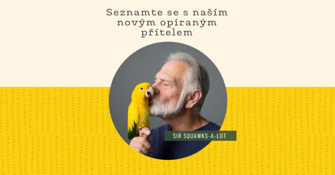 Pták v ruce yellow organic-simple