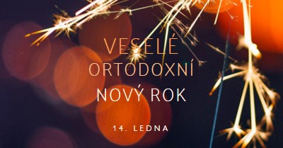 Šťastný ortodoxní Nový rok black modern-simple