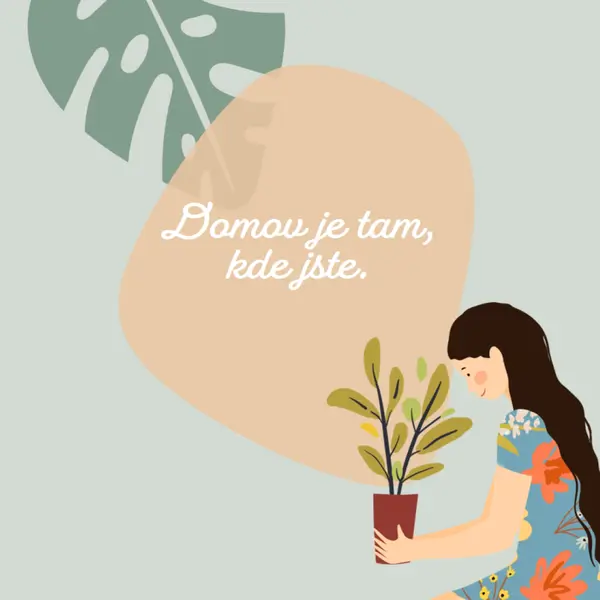 Domov je všude, kde jste gray organic-simple