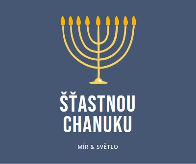 Chanuka Sameach blue modern-simple