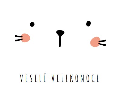 Všechno nejlepší velikonoce, zajíček white whimsical-line