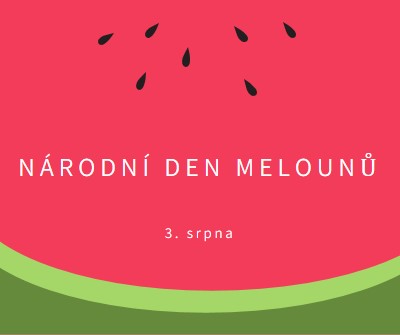 Národní den melounu pink modern-simple