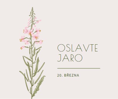 Oslavte jaro white vintage-botanical