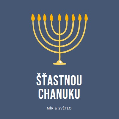 Chanuka Sameach blue modern-simple