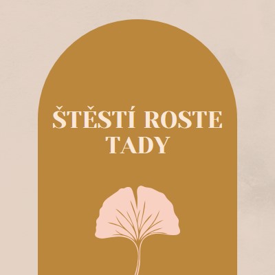 Štěstí roste tady gray organic-boho