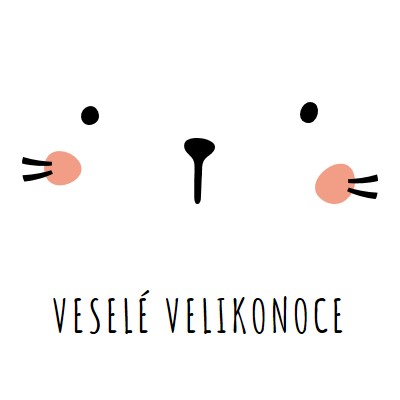 Všechno nejlepší velikonoce, zajíček white whimsical-line