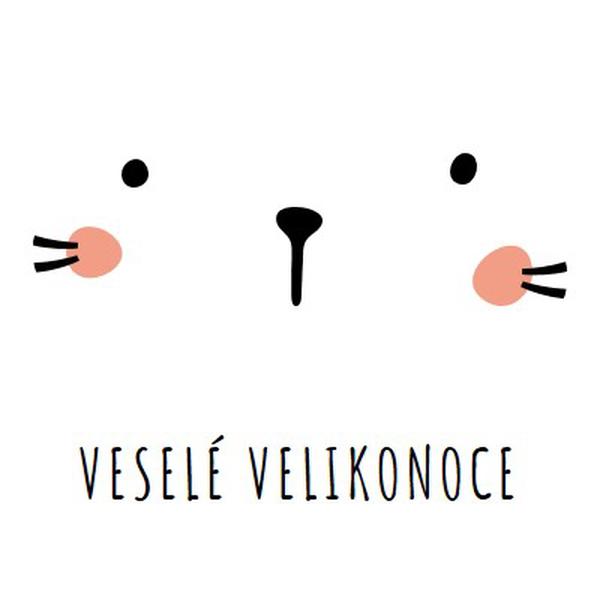 Všechno nejlepší velikonoce, zajíček white whimsical-line