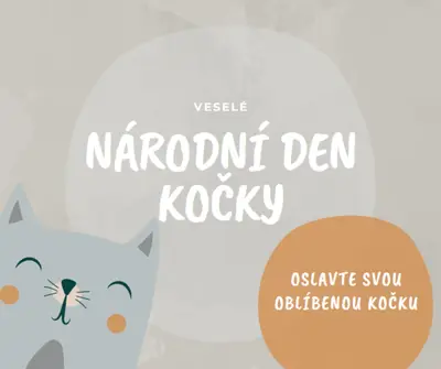 Šťastný národní den kočky gray organic-simple