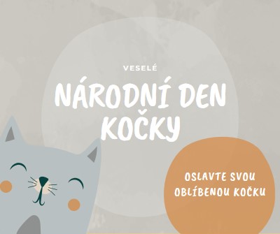 Šťastný národní den kočky gray organic-simple