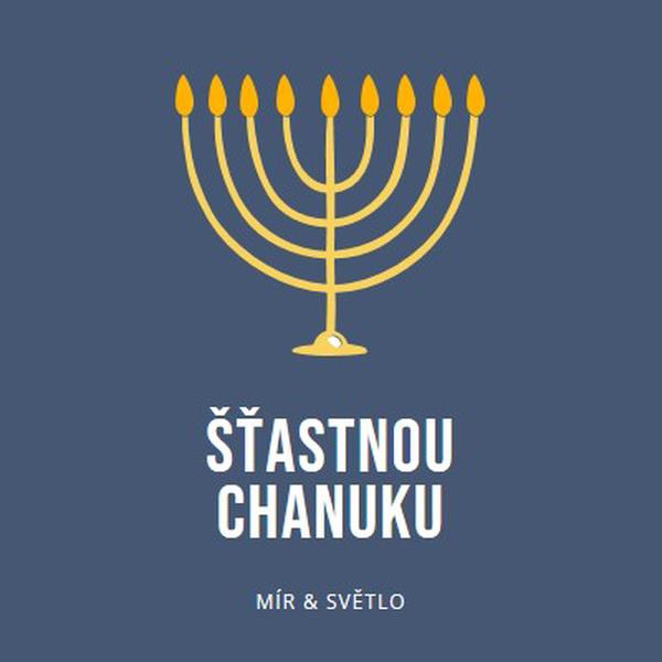 Chanuka Sameach blue modern-simple