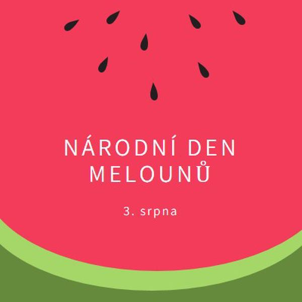 Národní den melounu pink modern-simple