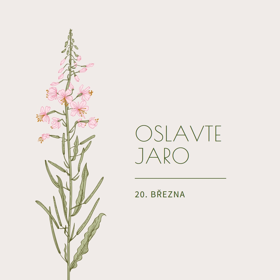 Oslavte jaro white vintage-botanical