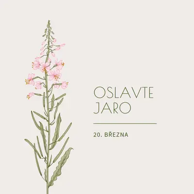 Oslavte jaro white vintage-botanical