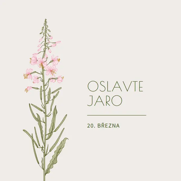Oslavte jaro white vintage-botanical
