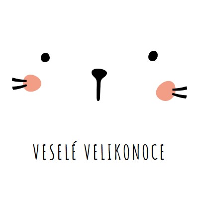 Všechno nejlepší velikonoce, zajíček white whimsical-line