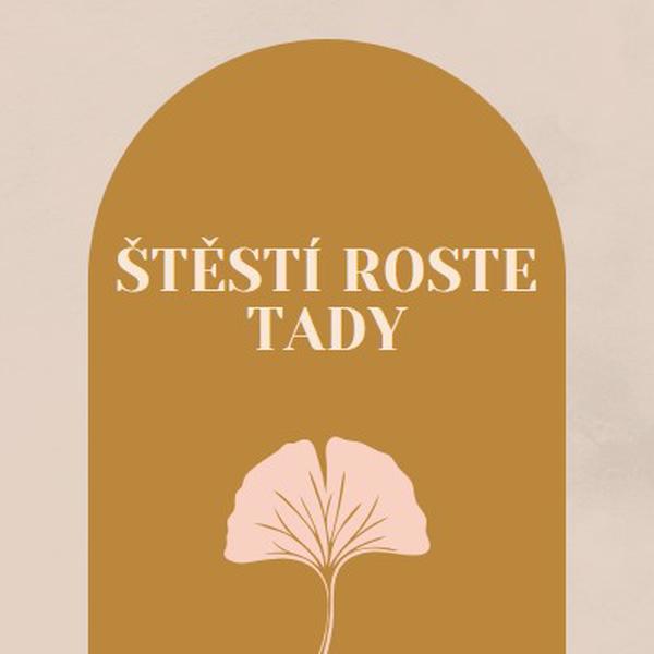 Štěstí roste tady gray organic-boho