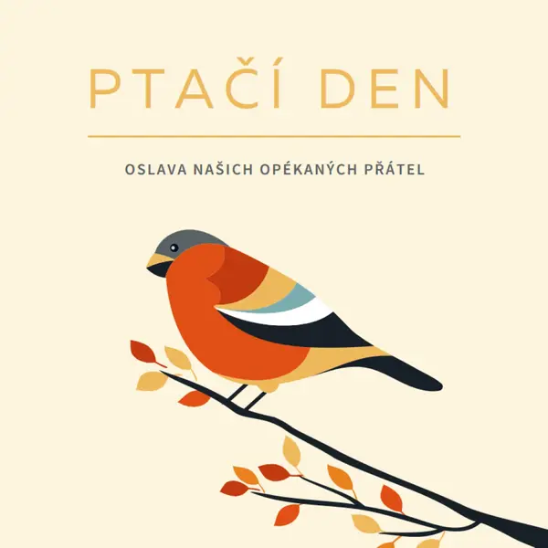 Je den ptactva yellow whimsical-line