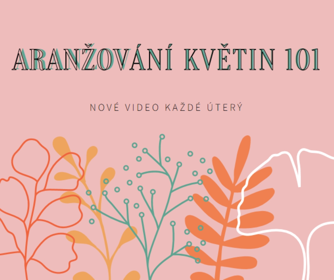 Koketní květy pink whimsical-line