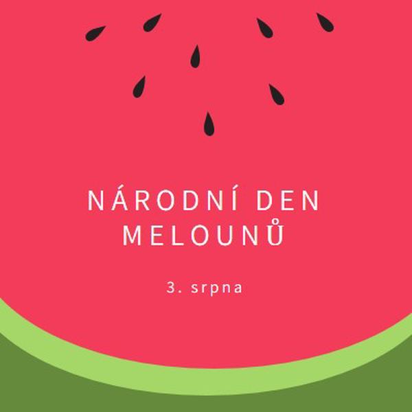 Národní den melounu pink modern-simple