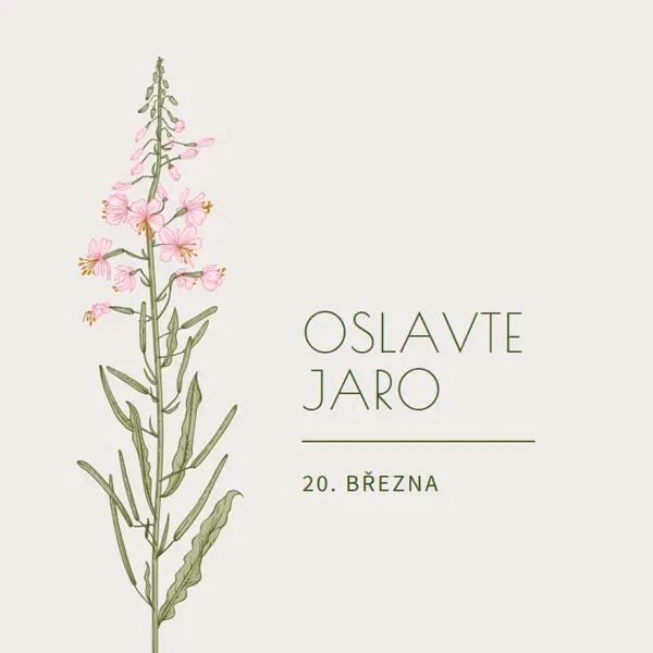 Oslavte jaro white vintage-botanical