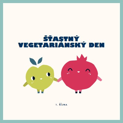 Šťastný vegetariánský den white whimsical-line