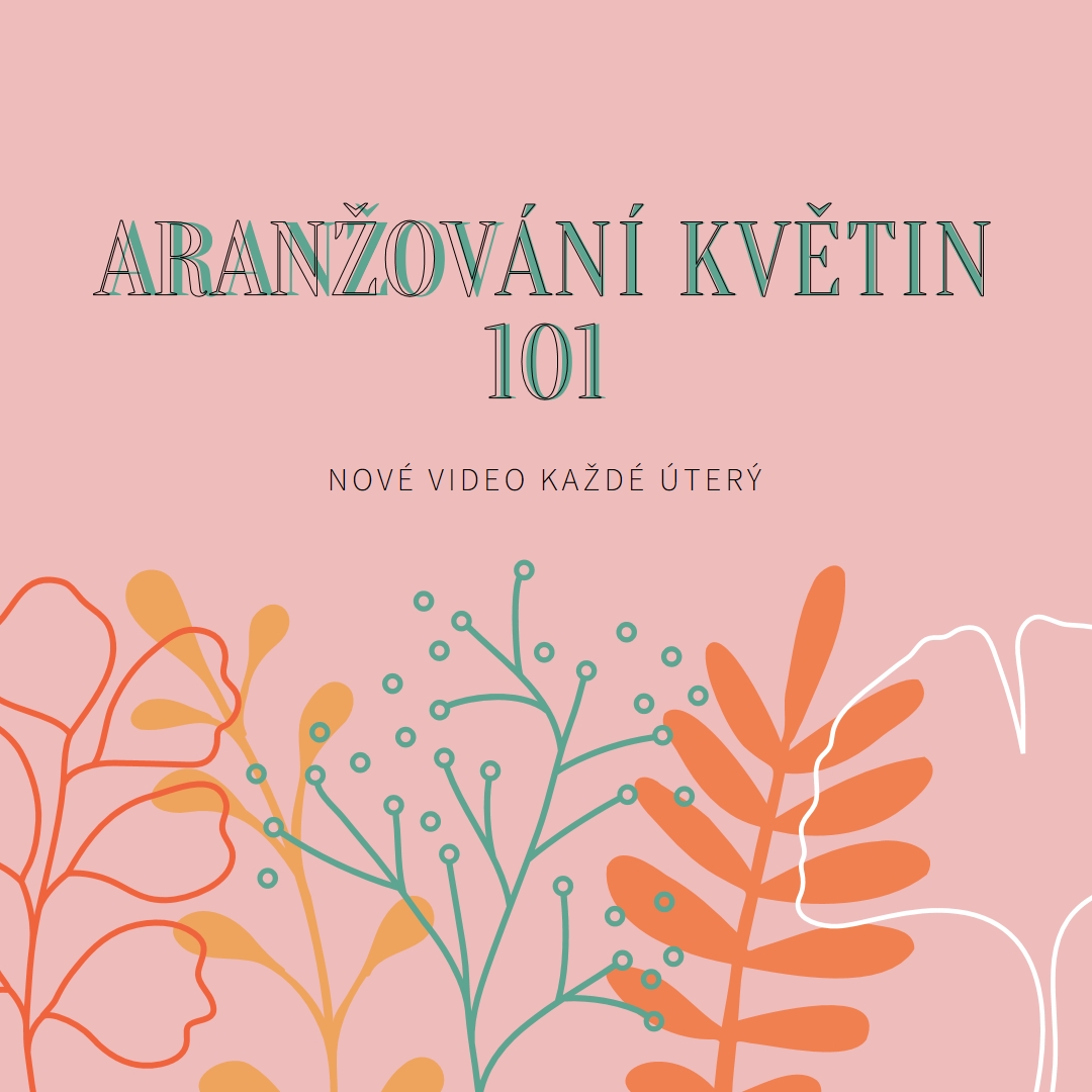 Koketní květy pink whimsical-line