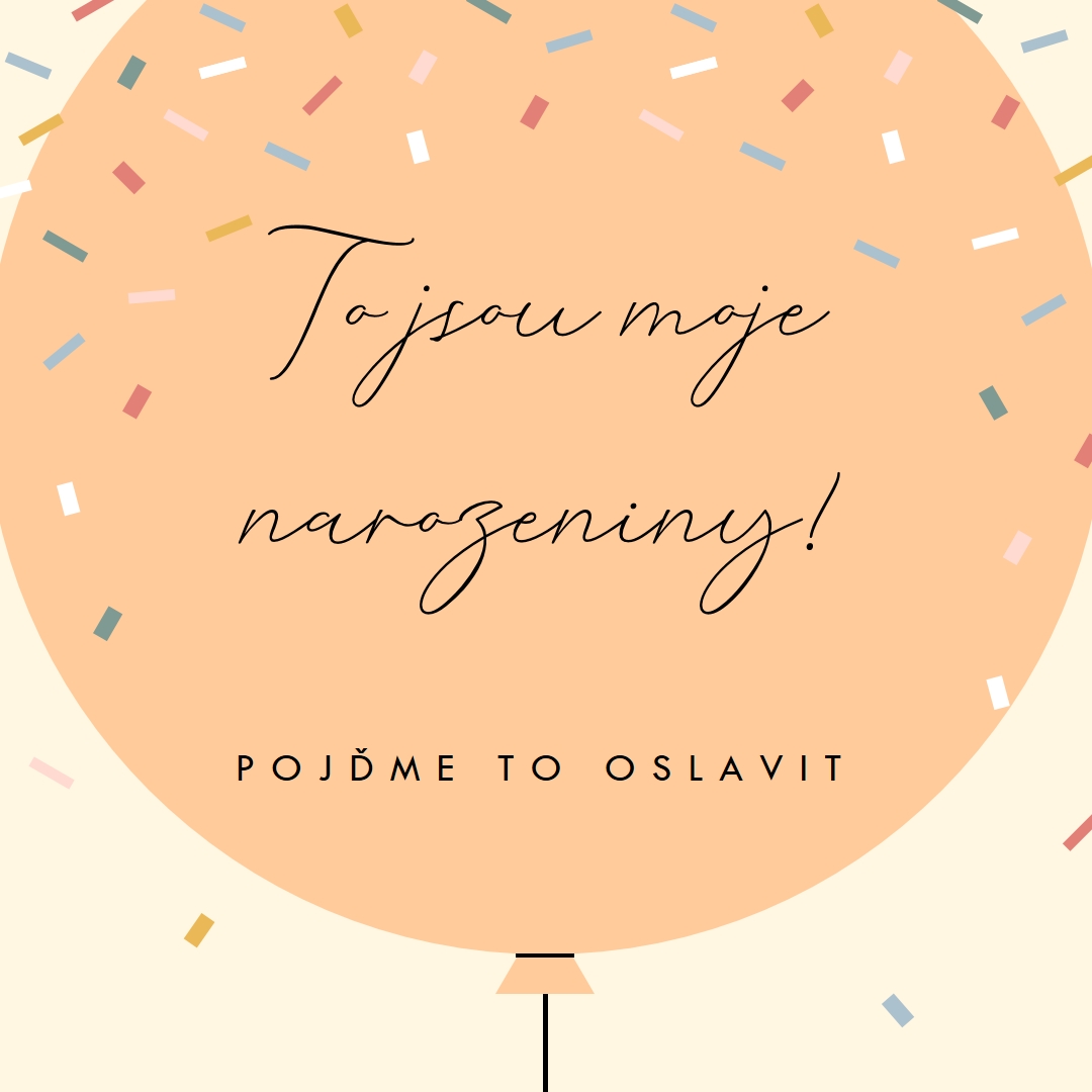 Oslavme moje narozeniny yellow whimsical-line