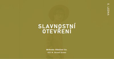 Slavnostní otevření obchodu s oblečením green modern-bold