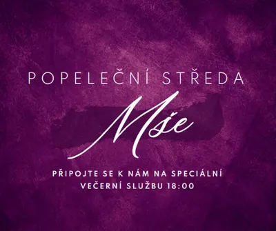 Popeleční mše purple modern-simple